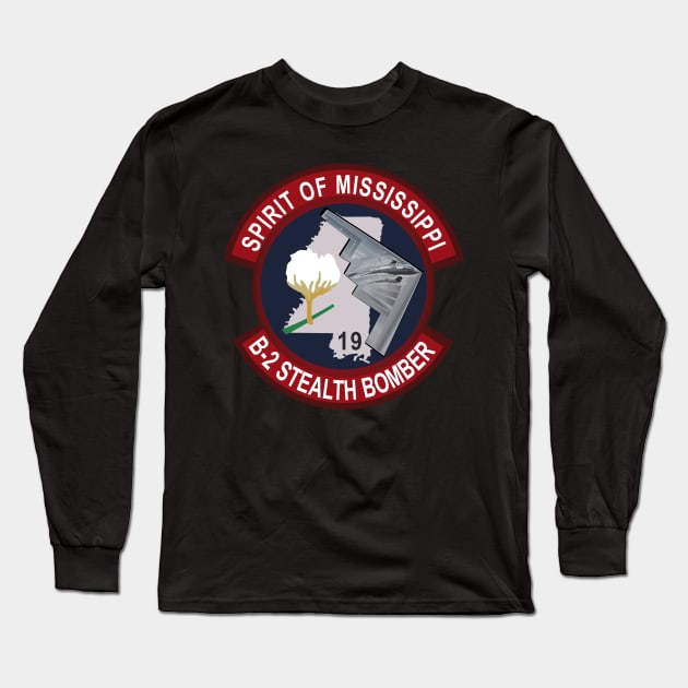 B2 - Spirit of Mississippi - Stealth Bomber wo Txt Long Sleeve T-Shirt by twix123844